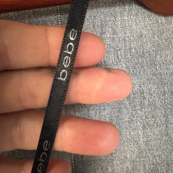 90s Vintage Bebe Black Silk Lace Mix Fabric Shelf Bra One Shoulder Blouse - Picture 6 of 11